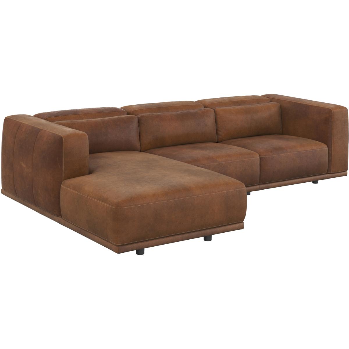 SUNPAN 111850 Beau Lucia Tobacco Leather Sofa Chaise